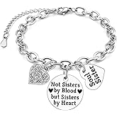 Gifts for Sisters Adult Stainless Bracelet Sister Gift from Sister Long Distance Gifts for Women Daughter Friends BFF Bestie Christmas Birthday Gift for Sisters In Law Soul Sis Silver Chain Bracelet