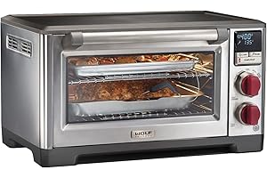 Wolf Gourmet Elite Digital Countertop Convection Toaster Oven with Temperature Probe and 7 Cooking Modes, Stainless Steel, Re