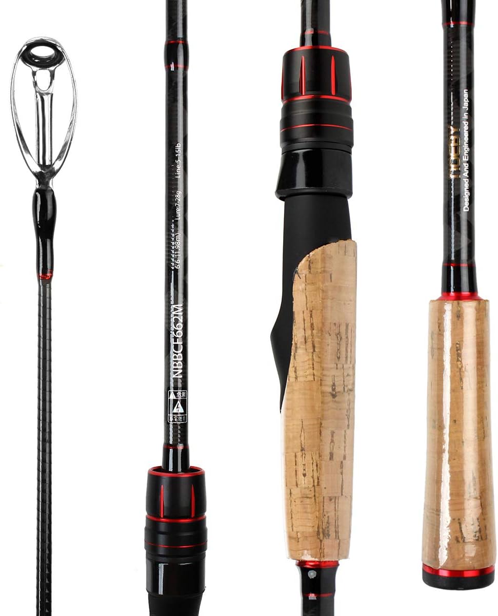 NOEBY NBRO-LE II Fishing Rod Designed Specifically for Bass Fishing 2 Piece Lure Fishing Rod Fast Casting & Spinning Rods ML M MH-Designed and Engineered in Japan