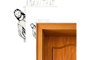 Mesen Creative Door Corner Decor, Wood Funny Door Sign Jesus I Saw That, Bless This Home Wall Decor, Frame Corner Decoration for Mirror Cabinet Drawer Furniture