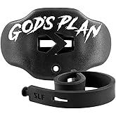 SLEEFS Football Mouth Guard - Youth Mouthguard with Strap - Lip/Teeth Protector Mouthpiece - No Boil - for Youth/Adults, Maximum Air Flow, for All Sports - God's Plan Black