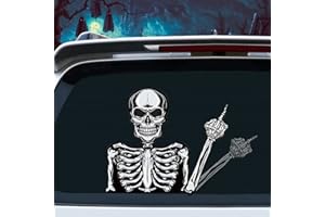 Iprokiu Halloween Horror Skull Skeleton Rear Wiper Decal Car Sticker Waterproof Waving Arm Sticker Halloween Decoration Removable Rear Windshield Wiper Blade Sticker Car Window Decal (Horror Skeleton)