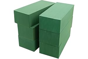 Worown 6 Pack Floral Foam Blocks, Green Foam for Flower Arrangements, Flower Foam Blocks for Wedding, Showroom and Garden Dec
