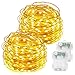 DecorNova 2-Set 60 LED Operated Fairy String Lights 3 AA Battery Case & Timer,9.8ft,Warm White
