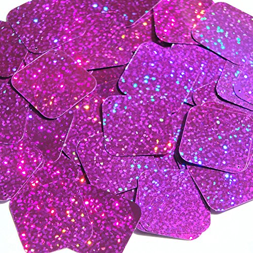 Purple Glitter Sparkle Sequin Square Diamond 1.5 inch Metallic Couture Loose Paillettes. Made in USA.
