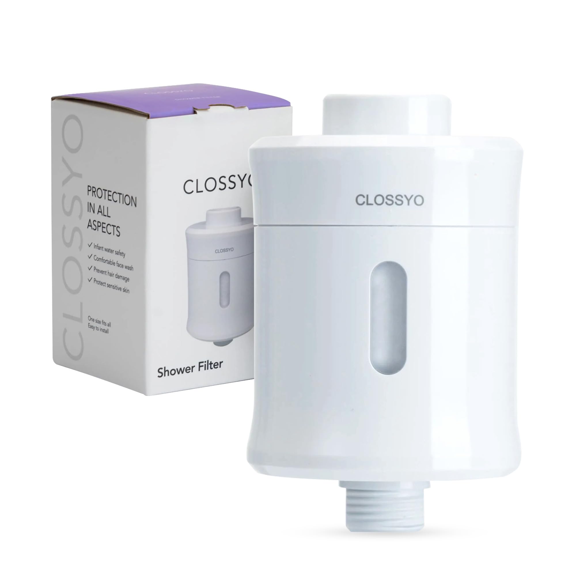CLOSSYO Multi-Stage Shower Filter - Reduces Dry Itchy Skin, Dandruff, Eczema and Improves Skin and Hair Condition