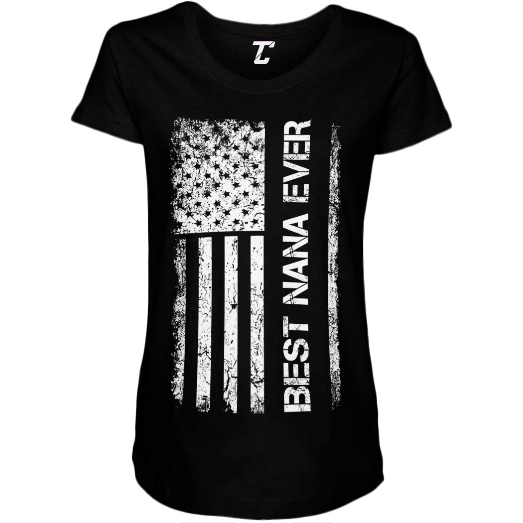 Mother's Day American Flag Side Ruched Maternity T Shirt