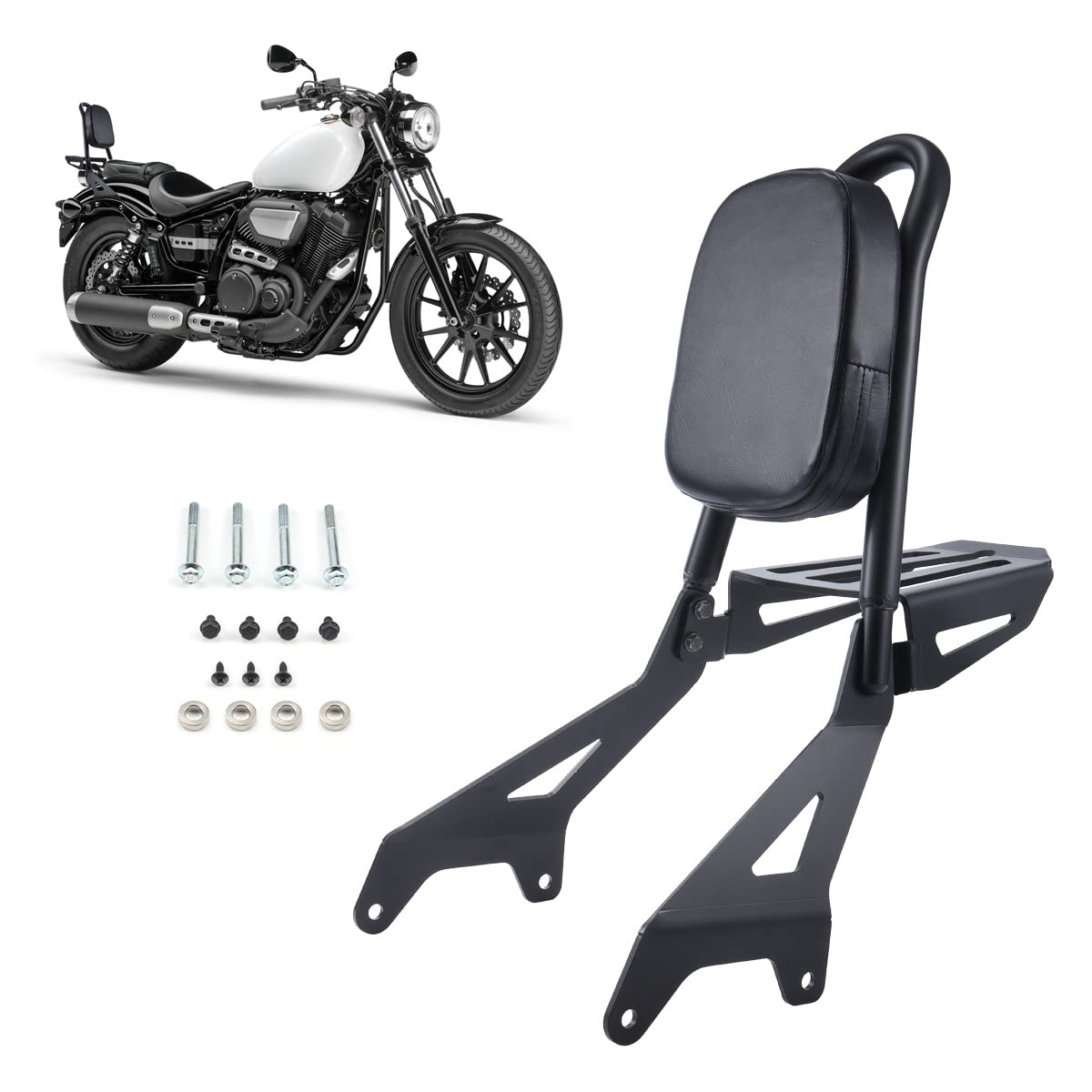 Photo 1 of Detachable Motorcycle Sissy Bar Passenger Backrest with Luggage Rack Fit for Yamaha Star Bolt XVS 950 XV950 R Spec 2014-2022