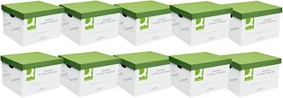 Q-Connect MegaStore Box Pack of 10 Green White 383 x 430 x 295 mm