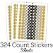 Black and Gold 60th Birthday Party Favor Stickers - 180 Labels