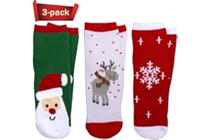 WTTORDE 3 PCS Cute Kid Sock Warm Winter Crew Socks Unisex Cotton Socks Xmas Gift