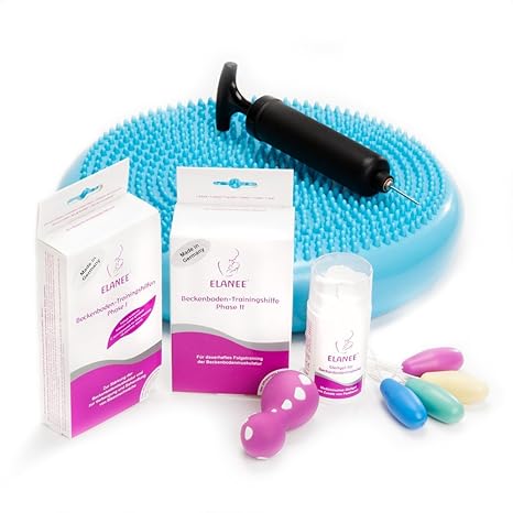 Sparset Beckenbodentrainer Premium Plus (Vaginalkonen, Beckenbodentrainingshilfe, Sitzkissen, Gleitgel)