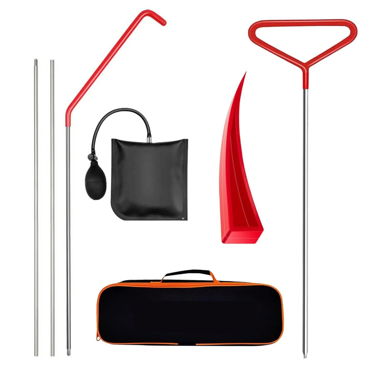 Photo 1 of MZQZM 64 Inches Pull Hook J-Hook, Professional Stainless Steel Car Tool Set (Red)