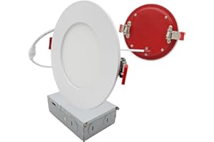 GCN LIGHT 4 Inch 2 Hour Fire Rated LED Recessed Pot Lights, 9W 810LM Dimmable Ceiling Slim Downlight, 2700K/3000K/3500K/4000K