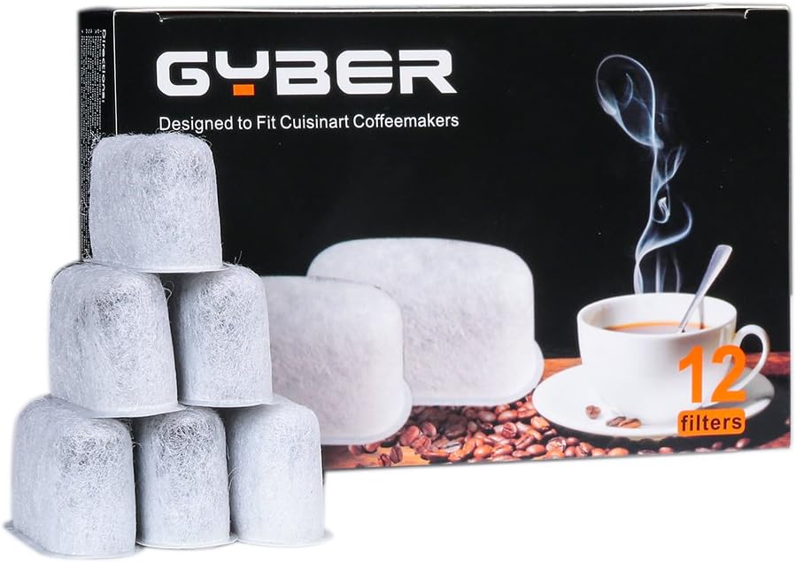 GYBER 12-pack Charcoal Water Filter Cartridges Compatible For Cuisinart CoffeeMaker -most new & old models-