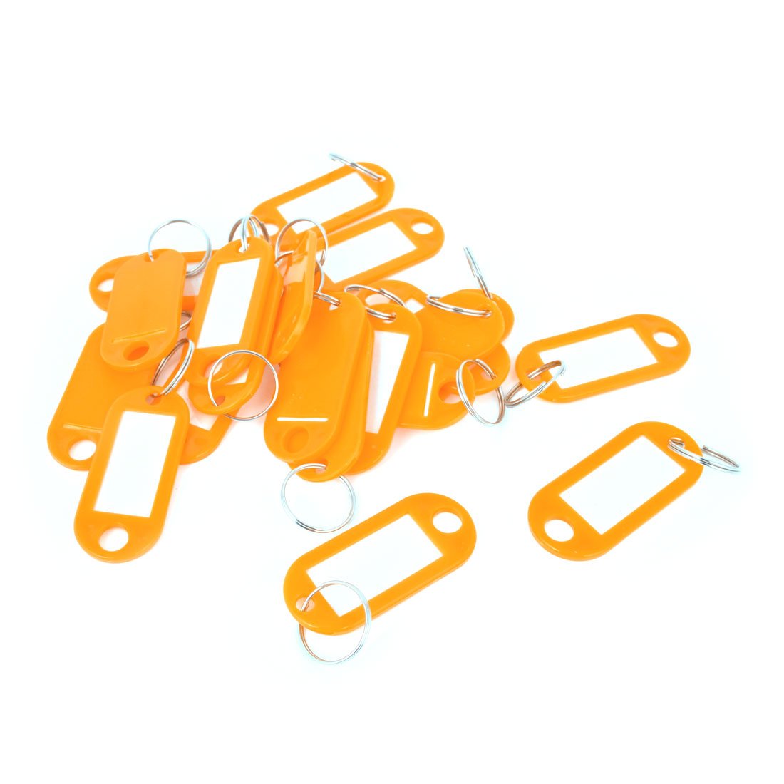 Plastic Key ID Label Tags with Split Ring Keyring 20 Pcs Orange 50OFF