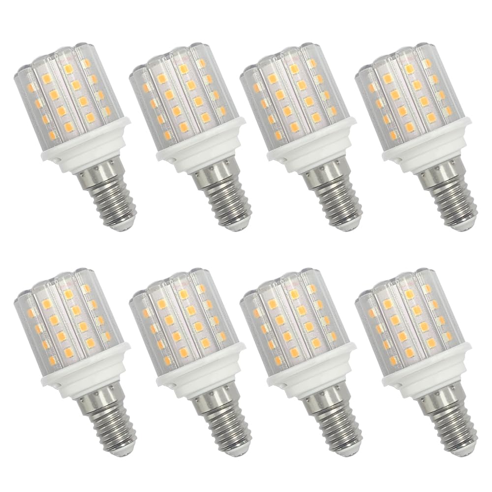 YELANGU E14 LED Corn Light Bulbs,5W Warm Light 3000K, Equivalent to 60W E14 Halogen Bulbs,AC 85-265V, 360° Beam Angle,Small Edison Screw SES LED Corn Lamp, Not Dimmable, Pack of 8