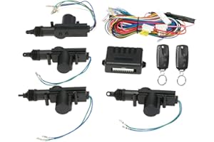 Shkalacar Central Locking System for 4 Doors Universal Keyless Entry Car Kit Burglar Alarm Protection Anti-Theft System with 2 Black Remote Control