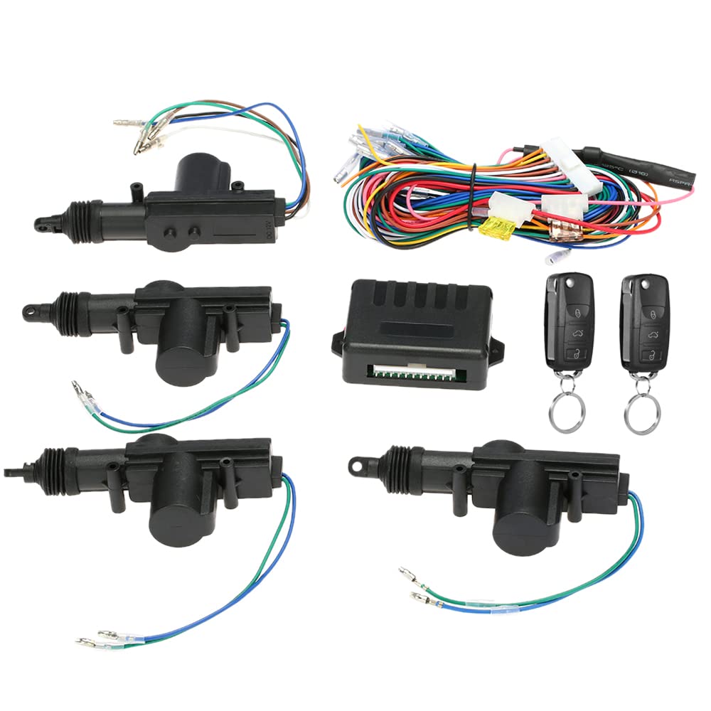 Shkalacar Universal Car Door Lock Keyless Entry System Remote Central Control Locking Kit with Trunk Release Button
