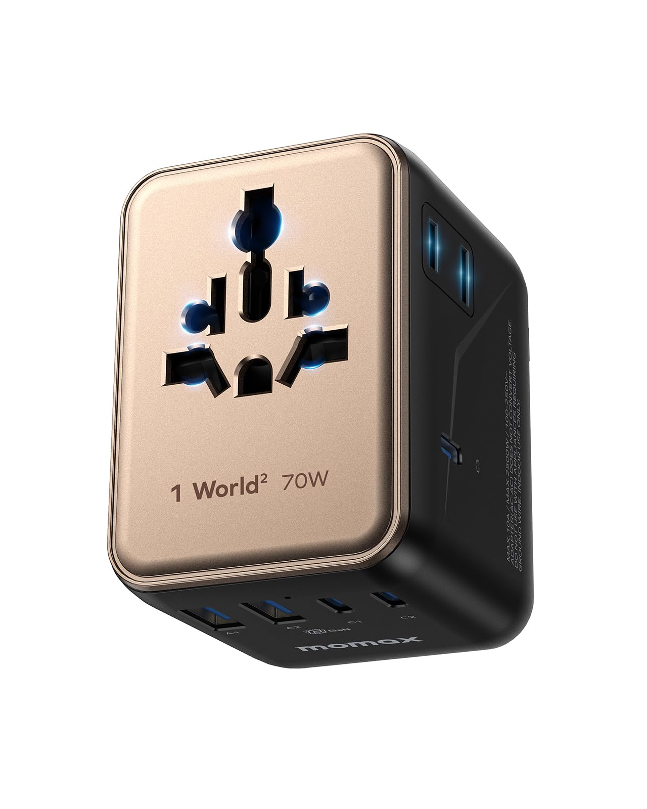 MOMAX Mini Universal Travel Adapter, GaN 70W