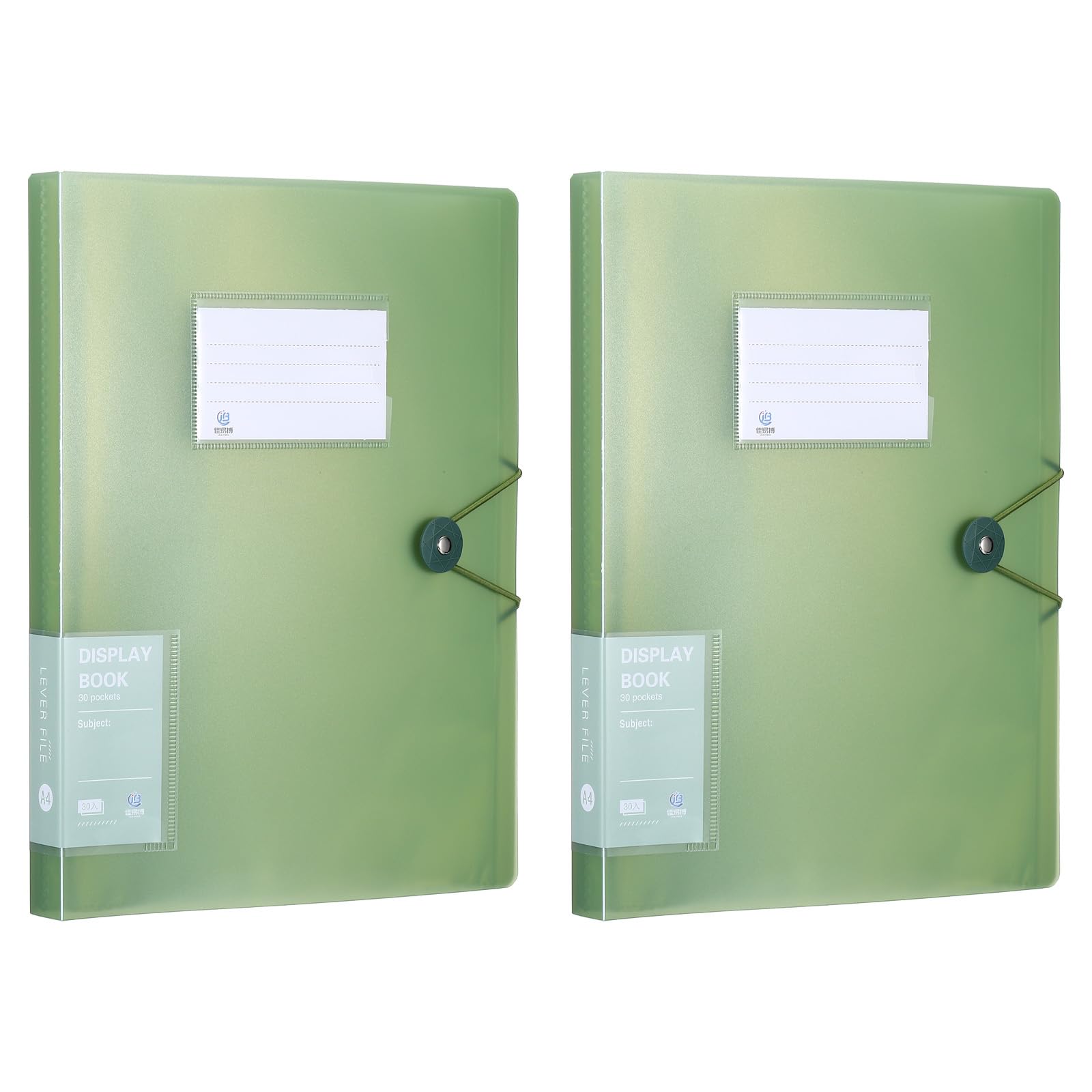 PATIKIL 8.5x11 Binders with Plastic Sleeve, 2 Pcs A4 Display 30 Pocket Portfolio Binder Folder Presentation Book with Clear Plastic Sheet Protector Sleeves for Artwork Documents,Green