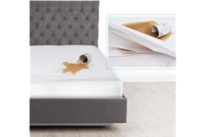 Nestl Bedding Terry Cotton Mattress Protector, RV/Short Queen Hypoallergenic Mattress Cover, Waterproof Mattress Protector, W