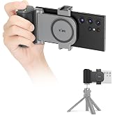 KIWIFOTOS Travel Phone Camera Grip Smartphones Camera Handle | for iPhone 18 Pro 17 16 Pro Max Galaxy S25 S24 Selfie Vlog Video Shooting, Cold Shoe Mount, without Tripod, Bluetooth remote