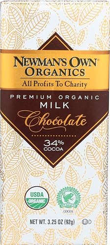 Newman's own organics 3.25oz Milk chocolate bar,10000045 (757645013505)