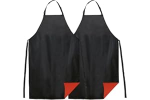 kilofly 2pc Vinyl Extra Long 43" Adjustable Waist Neck Ties Waterproof Apron