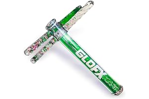 GloFX 7.5-inch Green Liquid Kaleidoscope Tube - Colorful Kaleidoscopes for Adults, Rave Glitter Wands - Sensory Glitter Wands