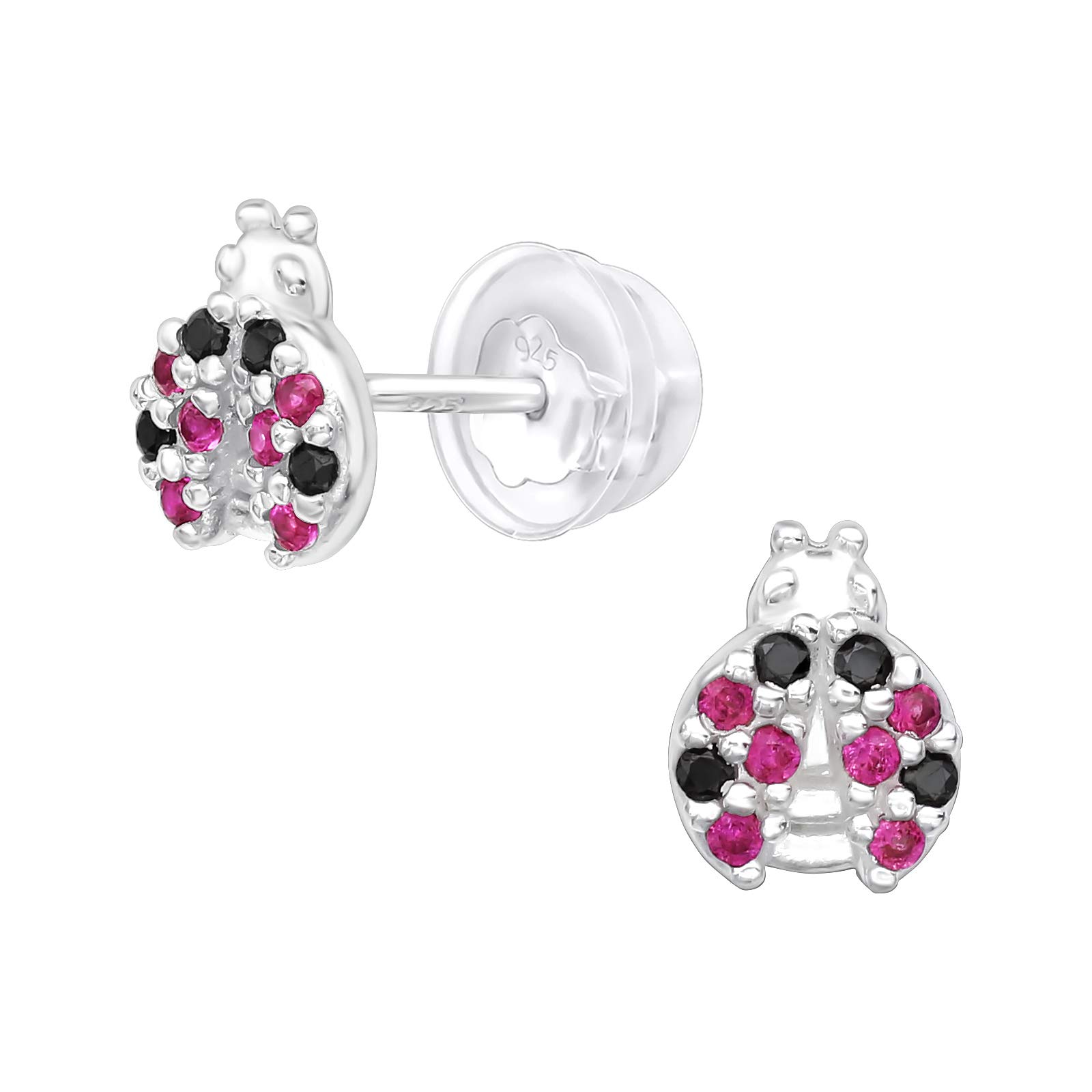 925 Sterling Silver Women 925 Sterling Silver Ladybird Stud Earrings for Women & Girls – Everyday Jewellery Gift Boxed