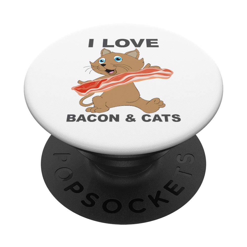 I love bacon and cats PopSockets PopGrip: Swappable Grip for Phones & Tablets