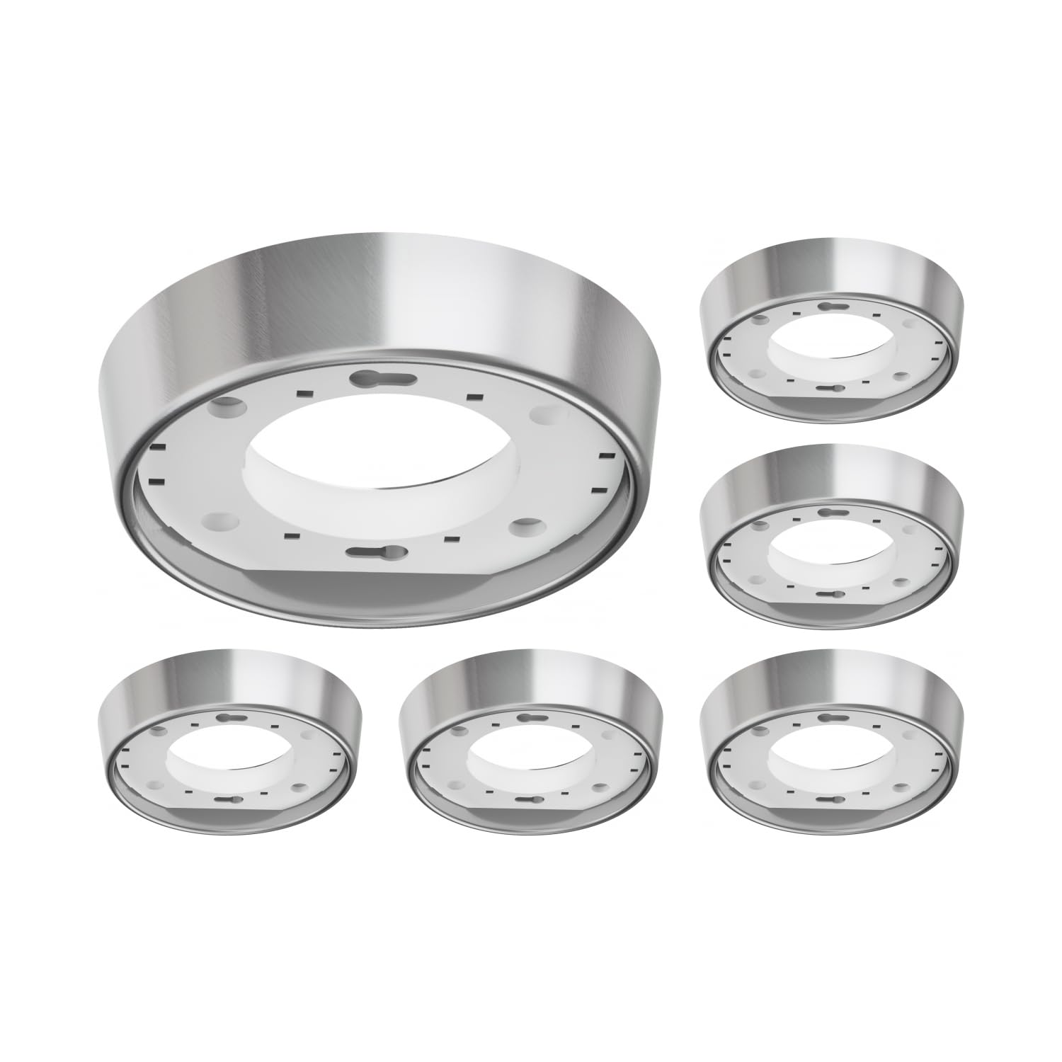 ledscom.de 6 pcs. Ceiling Light/lamp Holder INEL, Stainless Steel matt, 1x GX53 max. 25W