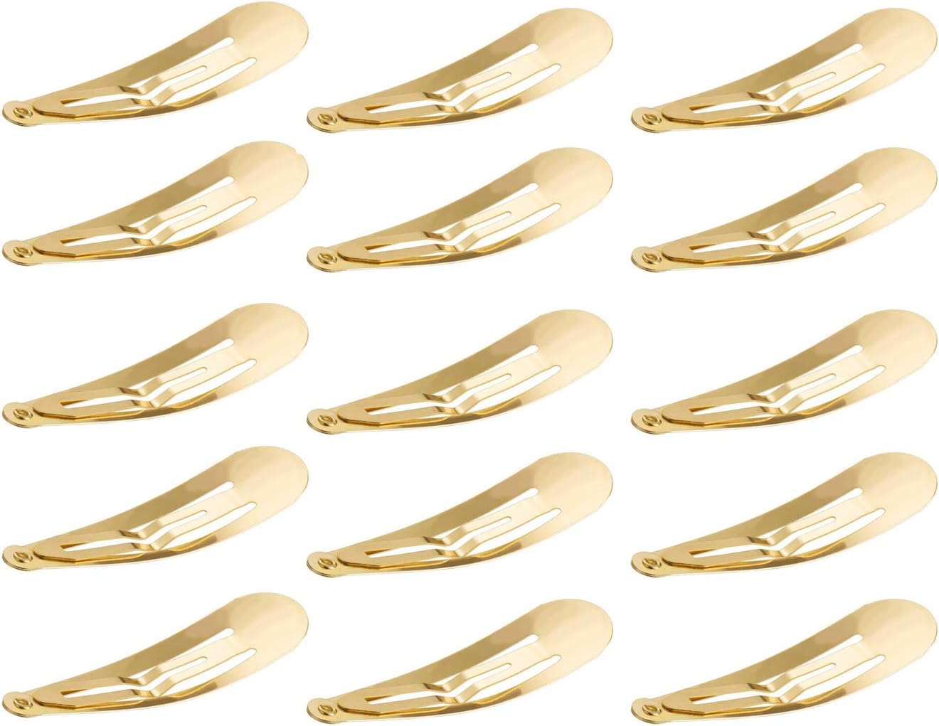 50 Pack of Snap Hair Clips Hair Barrettes for Kids, Girls and Women, 50 mm (Gold)