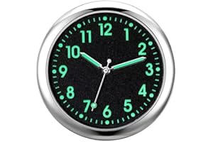 4cm Analog Quartz Car Dashboard Clock, Glow in Dark Dial with Sticky Pad or Clip, for Car, Motorcycle, Truck Interior