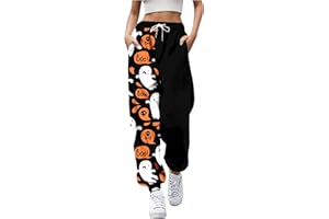 womola Women Halloween Sweatpant 2024 Fall Fashion Funny Print Active Joggers Pants High Waisted Baggy Sweatpants