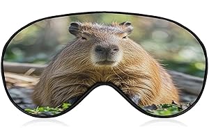 Capybara with Eyes Closed Eye Mask for Sleeping Soft Breathable Sleep Mask with Adjustable Strap Light Blocking Night Eye Cov