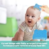 Aolso Baby Hair Brush and Comb Set 3Pcs Blue Nylon PP Safe Spherical Teeth view 4