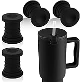 4pcs Replacement Stopper Compatible with Simple Modern Kids 40 oz 30 oz Tumblers with Handle, Silicone Water Bottle Top Accessories Cup Lid Seal Gaskets Travel Mug Replacement Parts (Black)