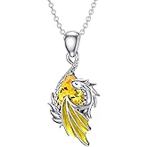 LONAGO Dragon Birthstone Necklace Wyvern Dragon Pendant Necklace Gift for Women