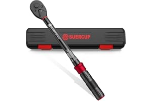 SUERCUP 3/8-Inch Drive Click Torque Wrench - 5-45 Ft-Lb/6.8-61Nm, Dual-Direction Adjustable 72 Tooth Click Torque Wrench for Bike, Motorcycle and Car Repair