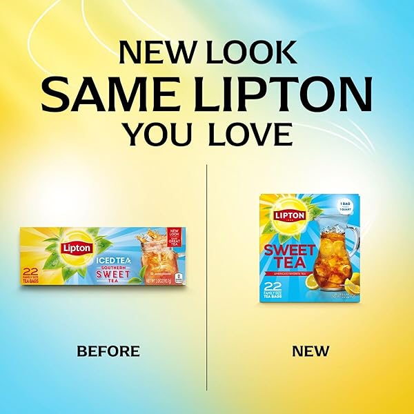 LIPTON SOUTHERN SWEET ICED TEA BAGS, FAMILY SIZE ZERO CALORIES, 132 TOTAL BAGS 22 CT – PACK