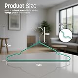 KEPLIN 20x Premium Rubber Coated Metal Hangers Heavy Duty Mint Green view 3