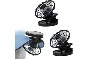 2 Pack Portable Mini Solar Powered Clip Fan for Mountain Climbing, Hat Fan Clip on, Outdoor Cooling Fan for Mountain Climbing