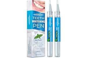 SNOWSHINEE Teeth Whitening Essence Pen: Tooth White Gel Smile Beautiful Advanced Whitener Refill - Instant Stain Remover Easy to Use for Sensitive Teeth Care 2Pcs