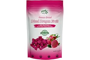 CHAVI Freeze-Dried Diced Dragon Fruit Snack - 2 Oz - Healthy 1 Ingredient Superfood - No Added Sugars or Preservatives - Non-GMO, Vegan, Gluten-Free…