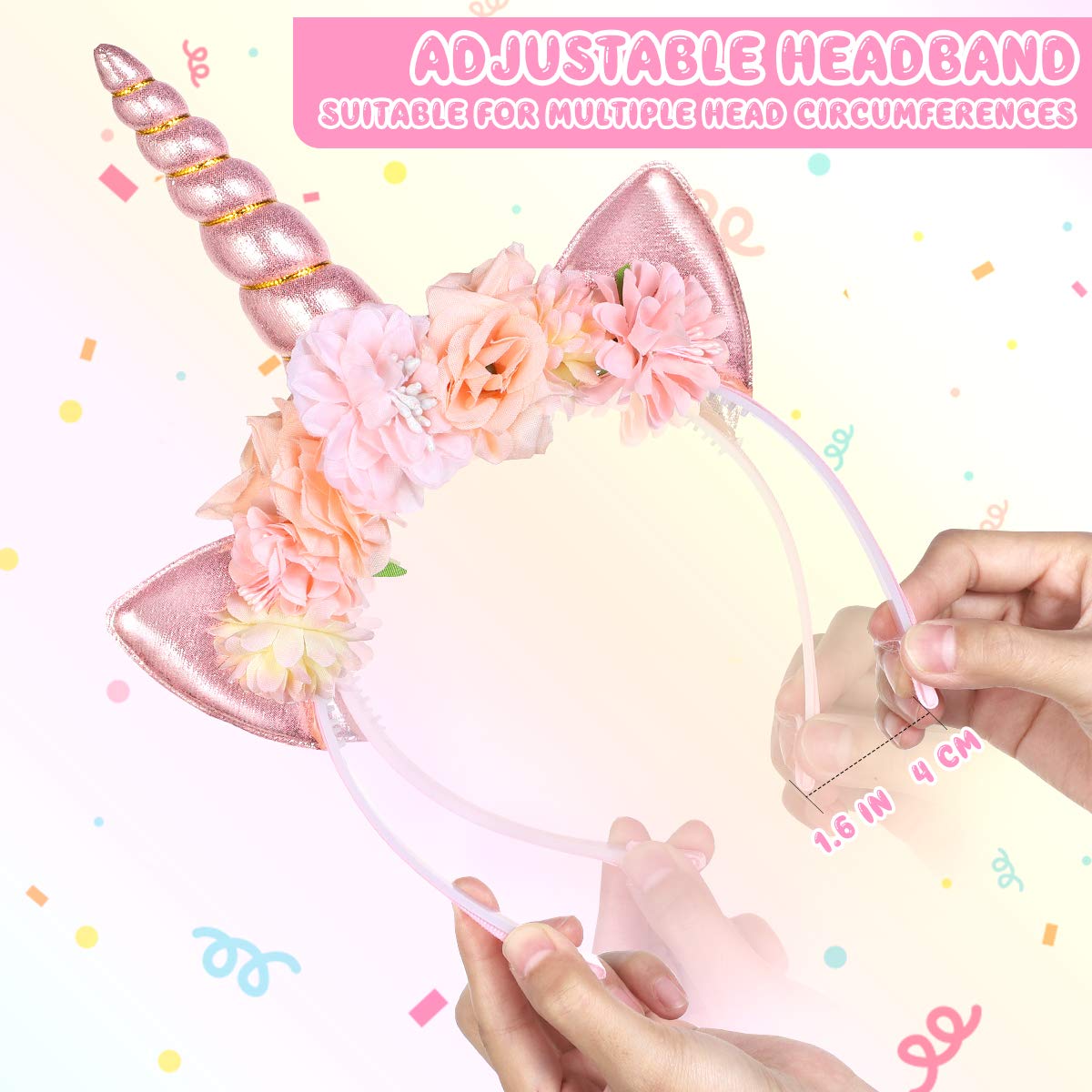 NICEAUTY Unicorn Headband for Girls 【2020 NEWEST】 with Wig Clip, Halloween Headbands for Women, Unicorn Party Favors, Unicorn Birthday Decorations : Beauty