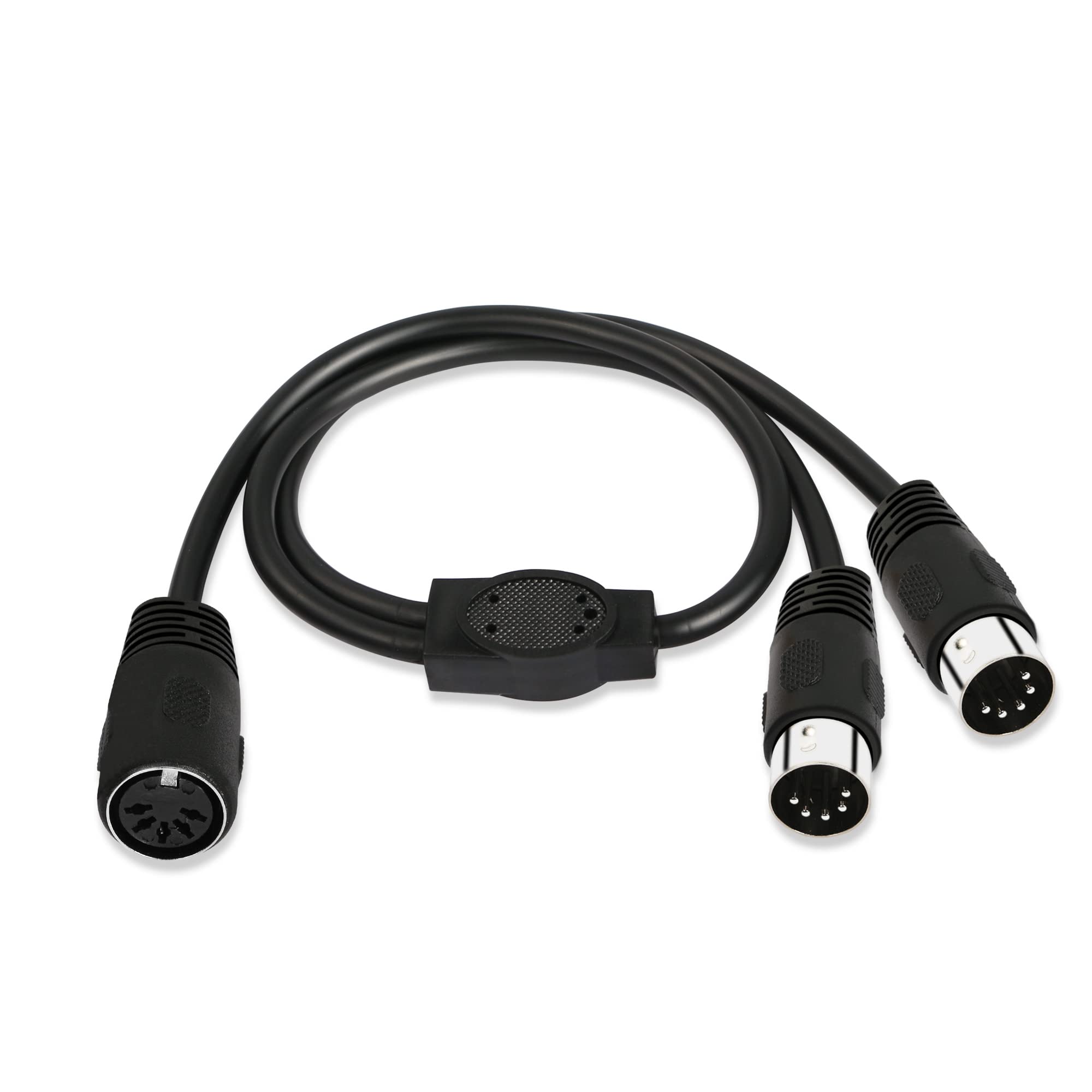 GINTOOYUN 0.5m Black MIDI Splitter Y Adapter Cable for MIDI Keyboards, Mixers, Electronic Pianos & More