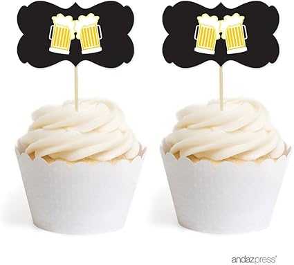 Amazon Com Andaz Press Birthday Cupcake Toppers Diy Party Favors
