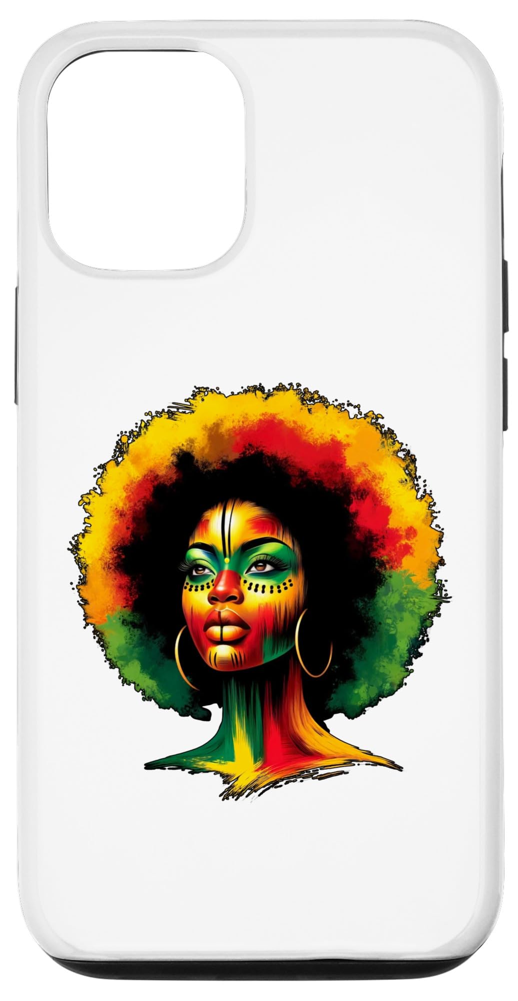 iPhone 13 Pro African Woman Afro Color Painted Face Black History Case